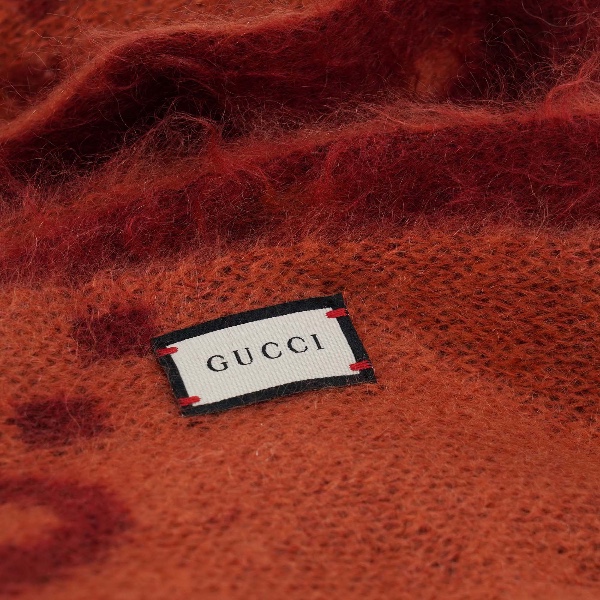 Gucci - Orange and Red GG Mohair Wool Scarf 